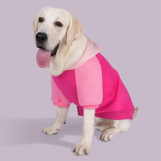 Fashionable Dog Hoodie – Soft & Warm Dog Sweater with Leash Hole,Pet Hooded Sweatshirt for Cats and Dogs with Broad Chests (e.g., French Bulldogs, Pitbulls) (Pink, Medium/Large)