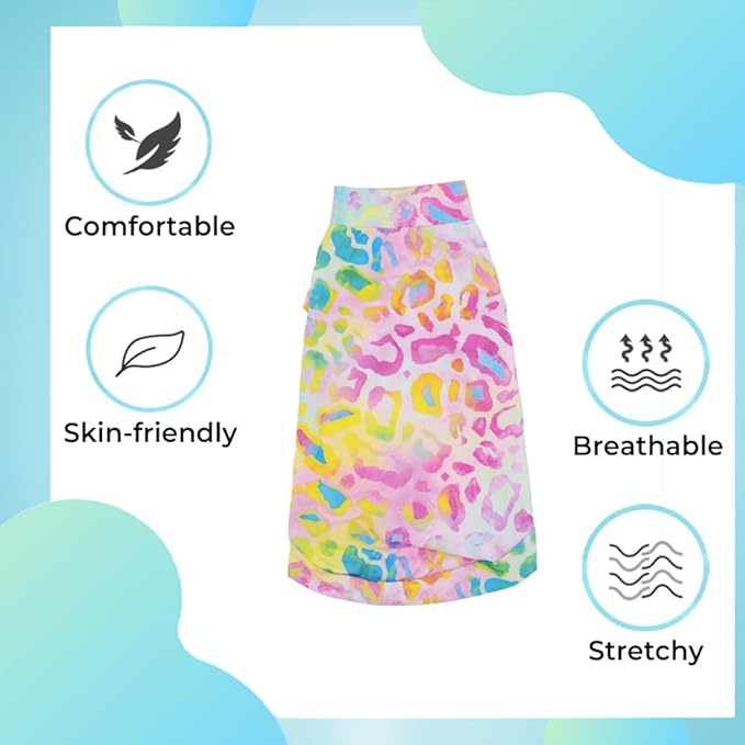 Sphynx Cat Cooling Shirt for Summer, Quick Dry Shirt Breathable UPF 50+ Shirt for Cats & Small Dogs Apparel, Summer Vest for Cats (Tie-Dye, X-Large(8-11lbs))