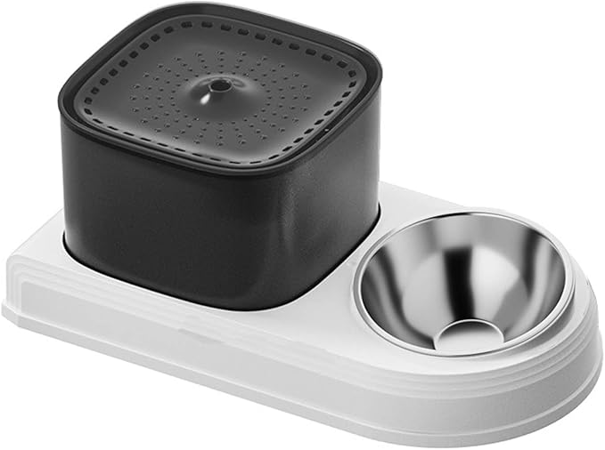 Cat Drinking Fountain & Food Bowl 3L/Automatic Pet Fountain Dog Water Fountain Ultra Quiet Pump LED Light for Dog, Cat Feeding & Watering Supplies