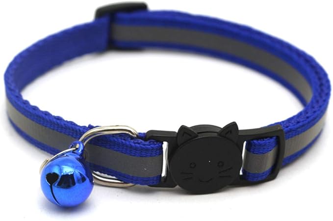 12 Pcs Cat Collar Reflective Breakaway with Bell Colorful for Kitten or Puppy