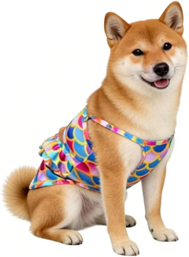 Funny Dog Swimwear Bikini Summer Dog Clothes Beach Swimsuit Puppy Bathing Suit Puppy Vest Cooling Pet Shirt for Small Dogs, Cat Apparel (Mermaid, XX-Large)