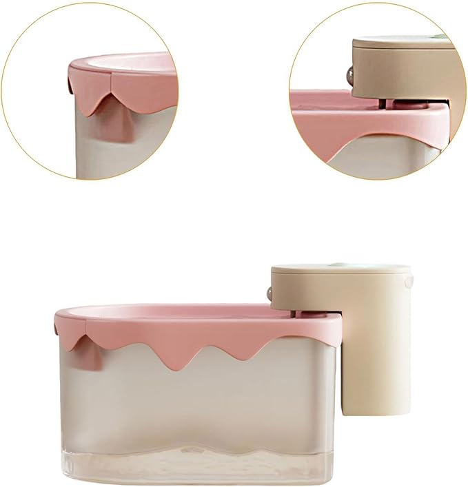 predolo Cat Water with Multi Layer, Low Noise Compact Automatic Water Dispenser Pet Watering Bowl for Puppy Kitten, Pink