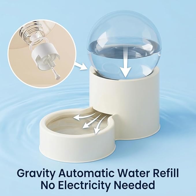 CAQ Cat Water Dispenser Automatic Pet Water Dispenser 1000 ml PP Material Cat Food and Water Dispenser Set for Cats Dogs, Pink