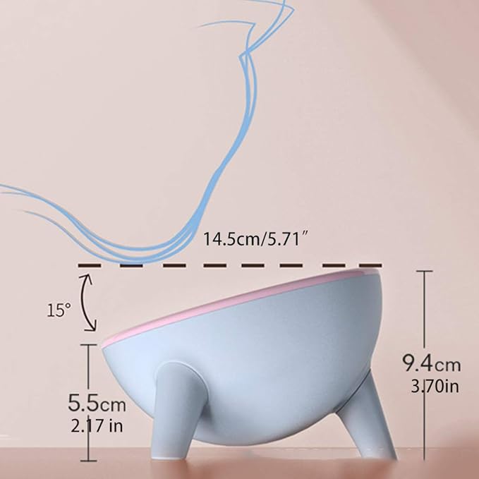 Peiiwdc Pet Feeder Bowl, Raised Tilted Elevated Bowl Pet Cats Dogs Food Water Dish Backflow Prevention Feeding Dispenser, Green