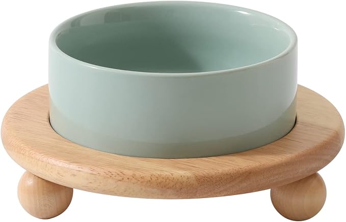 Havniva Raised Cat Bowls Water Bowl 5.1” Elevated Ceramic Cat Food and Water Bowl Whisker Friendly Pet Food Bowls for Indoor Cats, Wide Cat Water Dish Prevent Whisker Fatigue Non Slip Cat Feeder