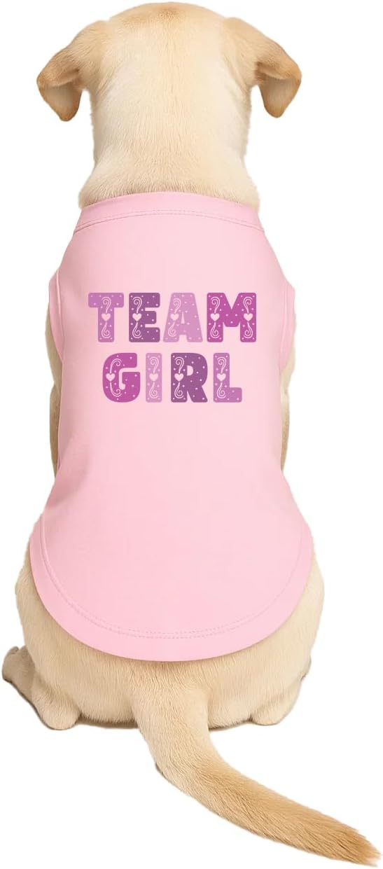 Team Girl Dog Tee Shirt | Sleeveless Breeds | Gender Reveal | Baby Announcement | Boy or Girl |Light Pink, Large 1517