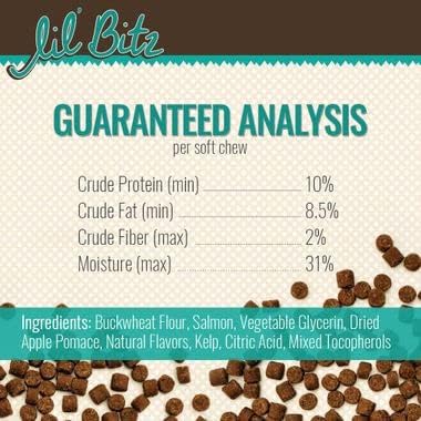 Lil' Bitz Soft & Chewy Training Treats for Dogs, Bite Size Reward Treats for Training & Positive Reinforcement, Grain Free Dog Treats Made with Wild Salmon & Kelp, All Breeds, 6 Pack (4 oz Each)