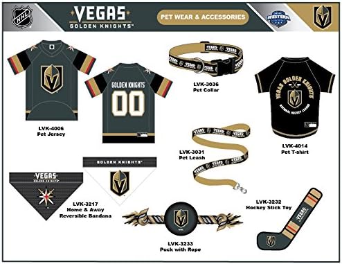 Pets First NHL Las Vegas Golden Knights Jersey for Dogs & Cats, Small. - Let Your Pet Be A Real NHL Fan!