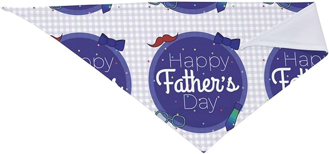 Happy Father's Day Dog Bandana Adjustable Reversible Triangle Dog Scarf Scarves Pet Bibs Costume Accessory Decor for Cats