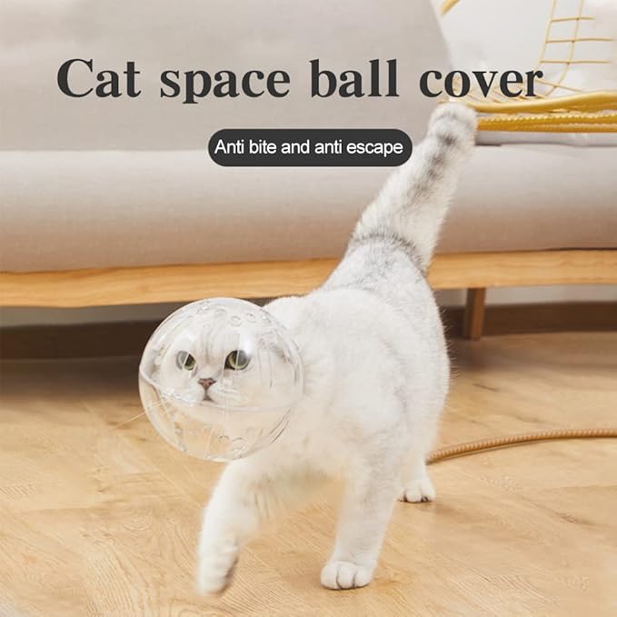 Cat Muzzle for Grooming, Transparent Cat Helmet Anti Bite Muzzles Adjustable Breathable Kitty Hood Anti Bite Bubble Astronaut Groomin Mask for Pet Bath Nail Trimming (m)