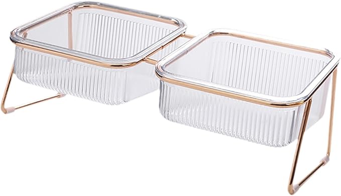 Double Cat Food Bowls Watering and Feeding Neck Protection Elevated Shallow for Small and Medium Cat Cat Food Dish Pet Bowls