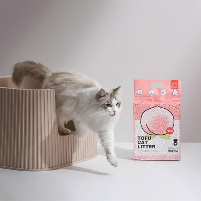 Michu Tofu Cat Litter Natural Clumping Tofu Cat Litter, Fast Clumping and Easily Scoop-able 5.5lb/88oz 5 Scents - Original, 4 Pack