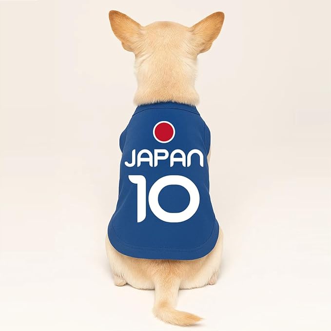Japan Flag Soccer Jersey Style Dog Tee Shirt | Sleeveless Breeds | International Soccer | Game Day |Royal Blue, 3X-Large 1661