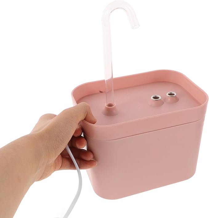 Abaodam Automatic Circulation Cat Water Fountain Pink with Silent Pump Portable Pet Water Dispenser for Cats and Dogs Lightweight USB-Powered Drinking Fountain with Elegant Flower-Shaped