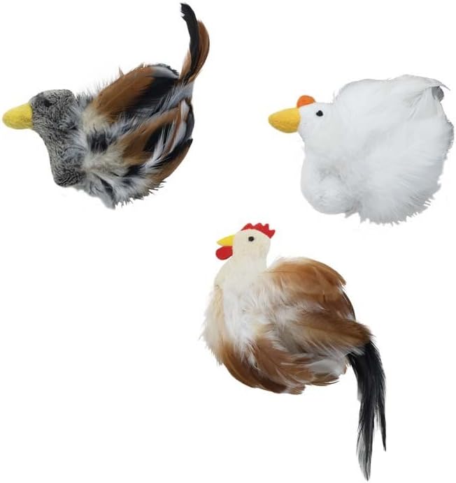 Ethical Pet 3 Pack Birds of A Feather Cat Toys, Assorted