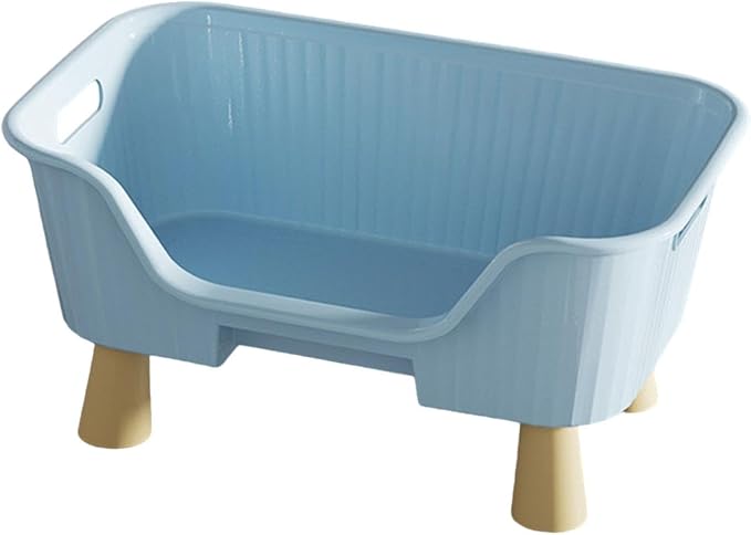 Pet Hammock Bed Furniture Comfortable Activity Center Easy Cleaning Lounge Washable Raised Cat Cot Cat Sleeping Nest for Cats, M Blue
