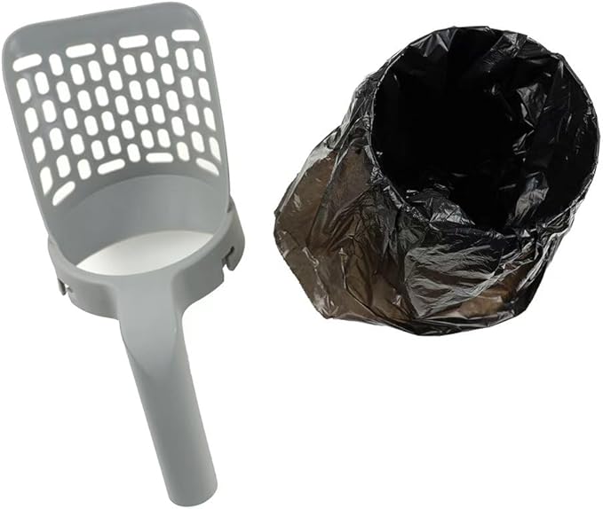 Cat Litter Scooper with Holder - Large Capacity Mess-Free Litter Shovel for Large & Multi-Cat Homes Spill-Proof Waste Collection Design for Easy Hygienic Litter Box Cleaning - Portable Integrated