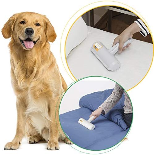 Pet Hair Remover Roller - Lint Roller for pet Hair - Self Cleaning Dog & Cat Hair Remover - Remove Dog, Cat Hair from Furniture, Carpets, Bedding, Clothing and More. White