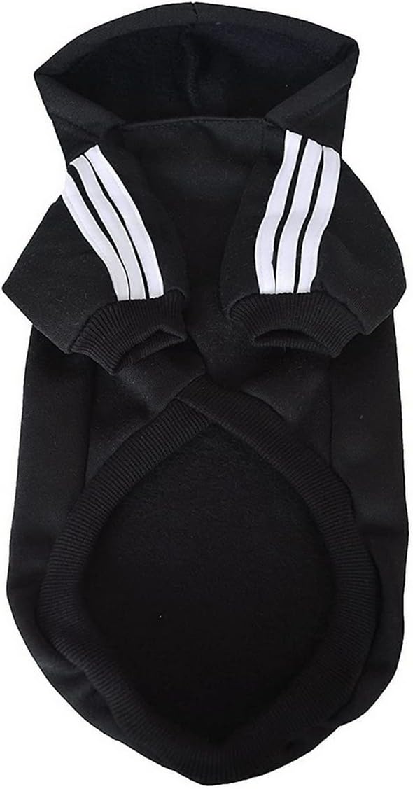 Cute Dog Hoodie Sweater Pullover Tracksuit Jacket Winter Cold Weather Coat Clothes Clothing 2-Legs Black for Cat Puppy Small Medium Big All Type Dogs (Small)