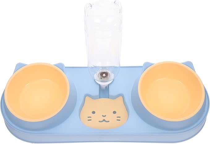 Abaodam Double-Bowl Pet Feeder Dog Food Dispenser Raised Cat Dog Bowl Pet Feeding