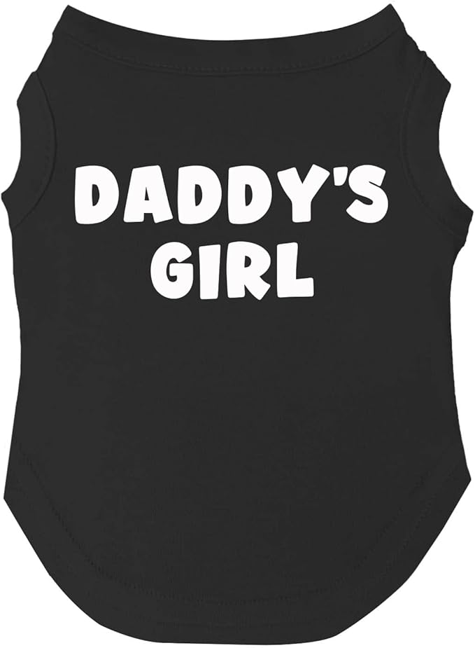 Daddy's Girl Father's Day Dog Tee Shirt | Sleeveless | Sizes for Puppies, Toys and Large Breeds (Black, Small 948)