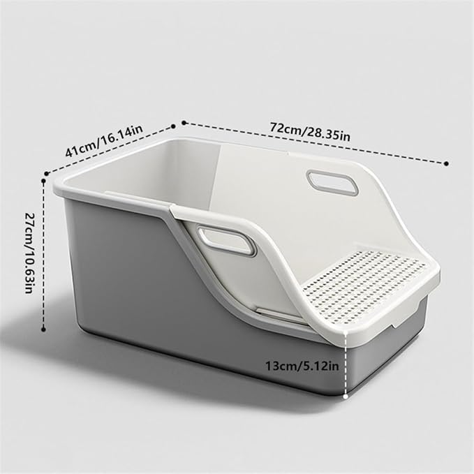 Pet Supplies, Extra Large Splash-Proof Cat Litter Box, Nonstick Semi-Enclosed Pet Toilet