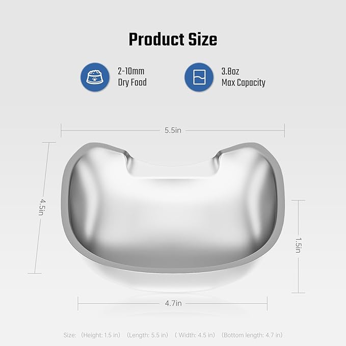 Automatic Cat Feeder and Water Fountain, with Stainless Steel Bowls