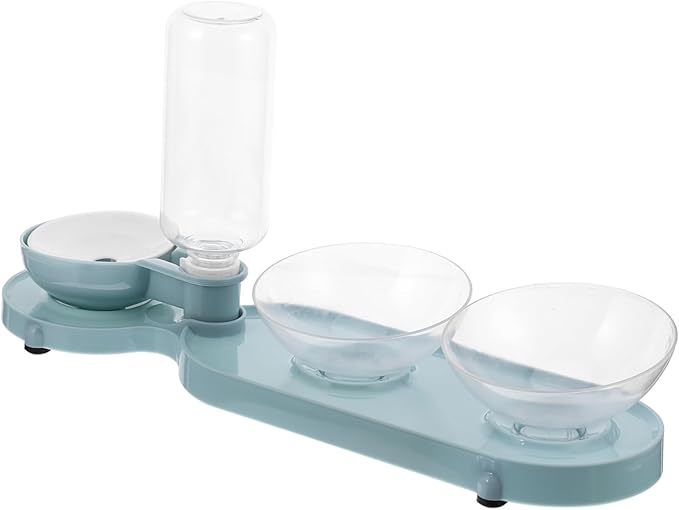 GALPADA Automatic Water Feeder with Double Tilt Bowls for Cats Pet Drinking Bottle Durable Pet Feeder Bowl Convenient Water Dispenser for Indoor Use