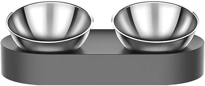 Stainless Steel Pet Adjustable Feeding Bowl Double Feeder Bowls Cat Dog