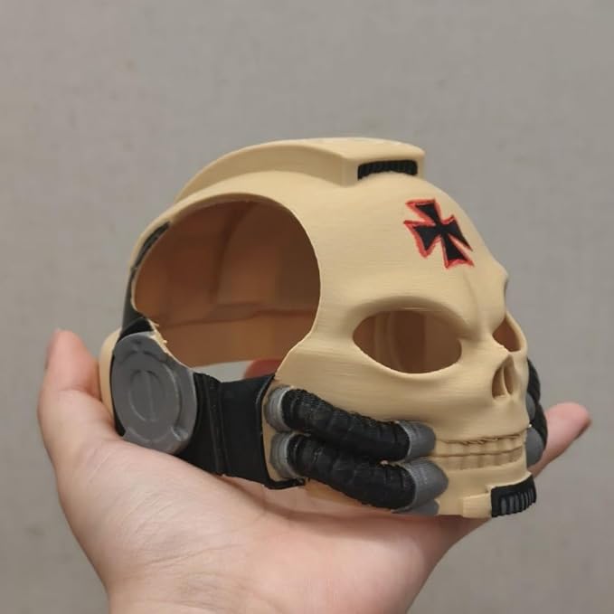 3D Printed Fantastic Cat Helmet with Creative Skull Design for Small Cat Mask