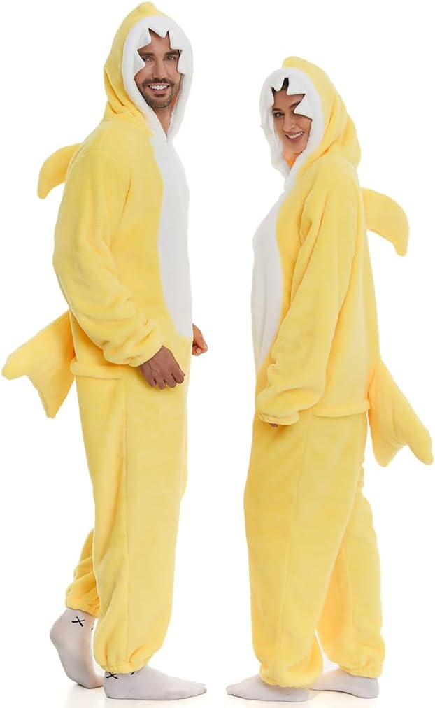HSCTEK Fuzzy Teddy Fleece Adult Onesies Pajamas - Teen Long Sleeve Zip Up Hooded Blanket Sleep - One Piece Costume