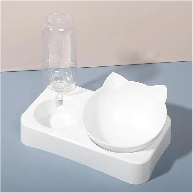 Double Bowl Automatic Watering Pet Anti-Overturn Plastic Cat Dog Cats Dogs Tableware