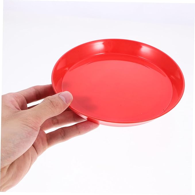 SHINEOFI 8pcs Cat Food Dish Set Shallow Wide Bowls, Round Sturdy Plastic Pet Feeding Plates for Wet and Dry Food, Mixed Colors, Suitable for Multi-cat Feeding and Watering Random Style