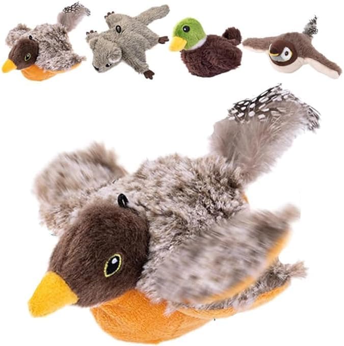 AIIONP Interactive Chirping Bird Cat Toy, 2025 Upgrade Flying Bird Cat Toys, Rechargeable Flapping Birds Interactive Cat Toy, Automatic Moving Simulation Birds Interactive Cat Toy for Indoor Cats (D)