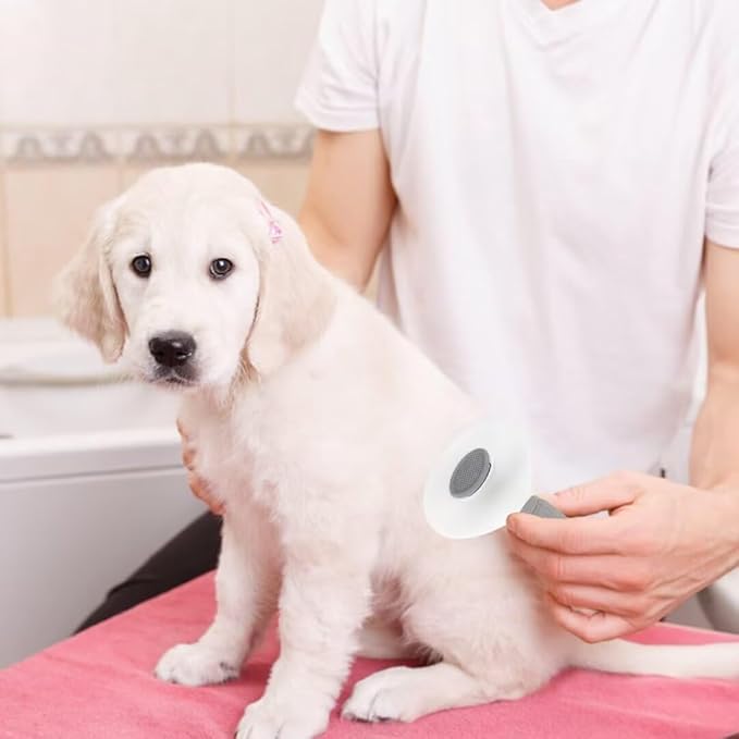 Pet Hair Removal Brush for Dog Cat Grooming Tool, Self Cleaning Slicker Hair Massage Comb Loose Undercoat Removes Tangles Fur Hair Slicker Brush for Puppy Kitten Bunny Massage-Pet Supplies (Gray)