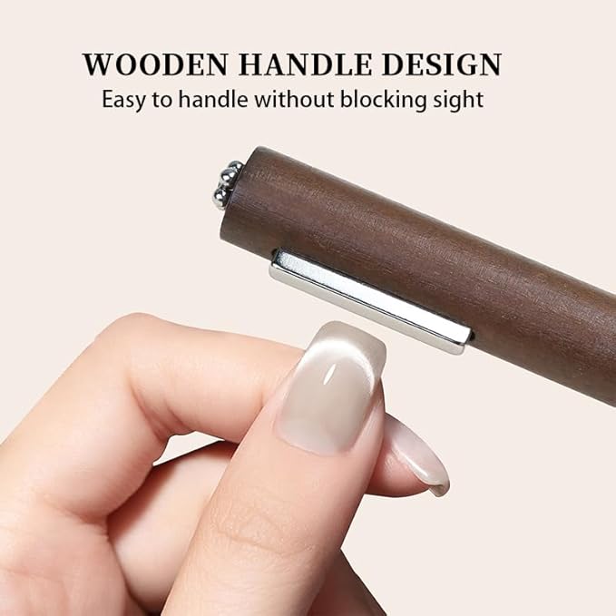 BORN PRETTY 3-in-1 Cat Magnetic Eye Magnet for Nails,Multi-Function Nail Magnets Round & Square & Flower Cat Magnetic Eye Gel Nail Polish Magnet Pen 3D Magnetics Nails Polish Stick Design Tools(Brown)