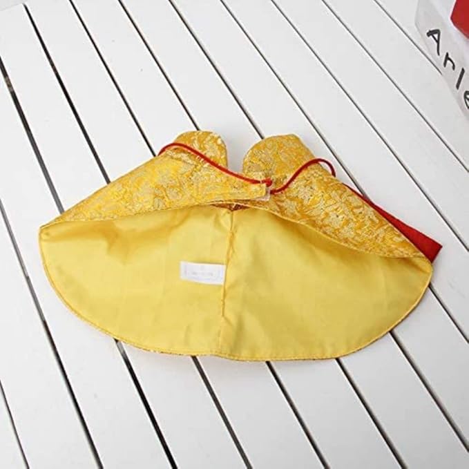Cat Clothes,New Year's Cloak Dog Clothes Red Pet Cheongsam Cloak Clothes for Cats Small Dogs Puppy(Gold,XS)