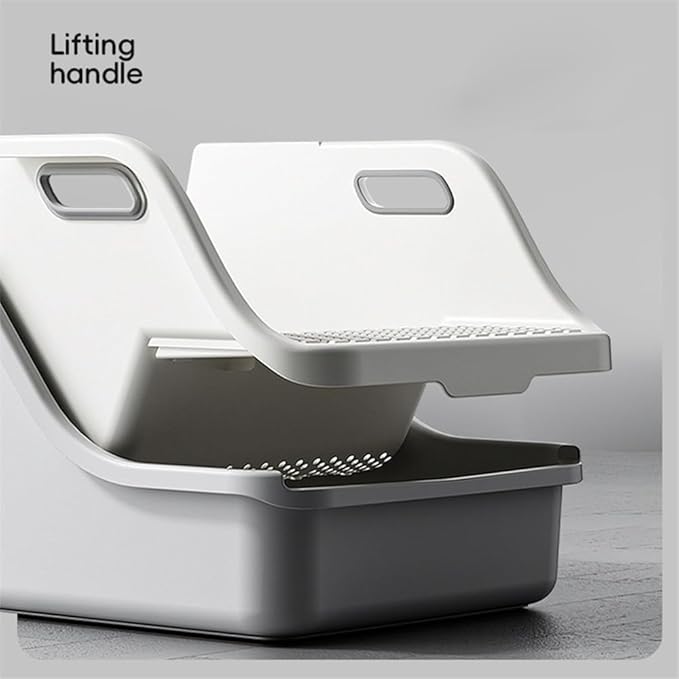 Pet Supplies, Extra Large Splash-Proof Cat Litter Box, Nonstick Semi-Enclosed Pet Toilet