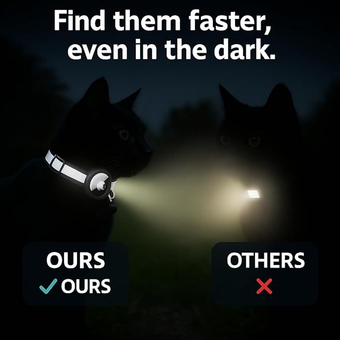 AirTag Cat Collar with AirTag Holder, Breakaway Reflective Cat Tracker Collar with Bell by AmazeGoods