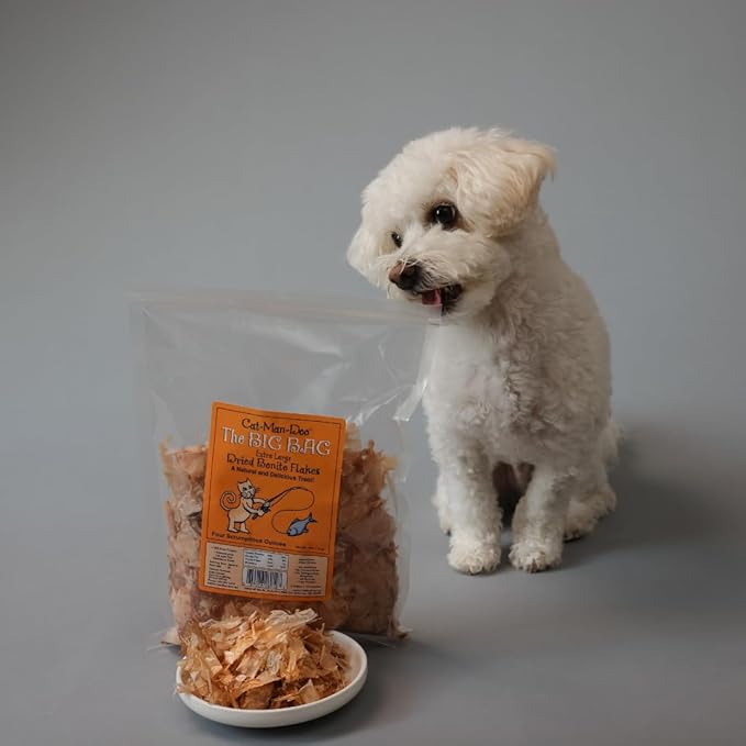Cat-Man-Doo | Bonito - 4oz. Big Bag | Bonito Fish Flakes for Cat & Dog Treats | Healthy, Single Ingredient, Treat or Food Topper, High Protein