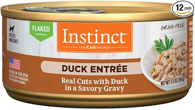 Instinct Flaked Entrée Wet Canned Cat Food - Duck, 5.5 Ounce (Pack of 12)