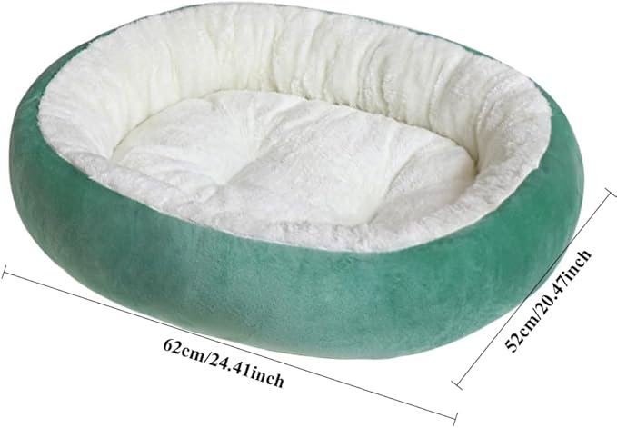 Warming Round Plush Pet Bed, Winter Warm Dog Bed for Small Dogs & Cat Bed for Indoor Cats, Calming Pet Mat Pad for Puppy Kitty, Pet Supplies(Green,Large)
