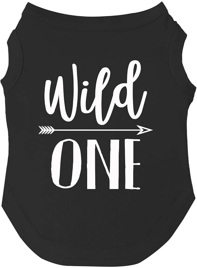 Wild One Dog Tee Shirt | Sleeveless | Sizes for Puppies, Toys and Large Breeds (Black, 4X-Large 95)