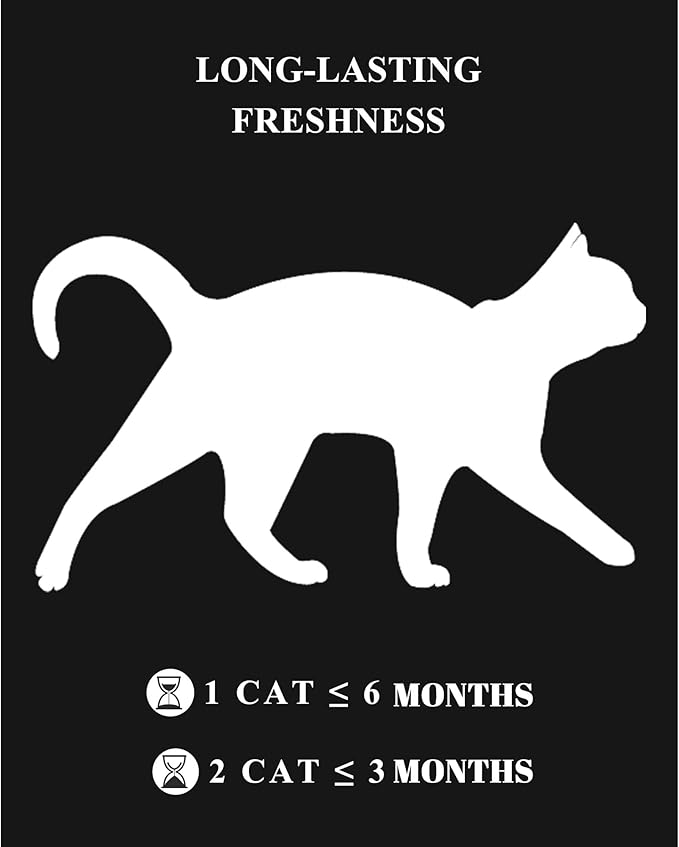 LMJP Crystal Cat Litter with Powerful Odor Control, Non-Clumping, Lasts Up to 6 Months, 24lb, Rapid Water Absorption, Unscented & Low Tracking Lightweight Blue & White Silica, 3 Pack of 8 lb