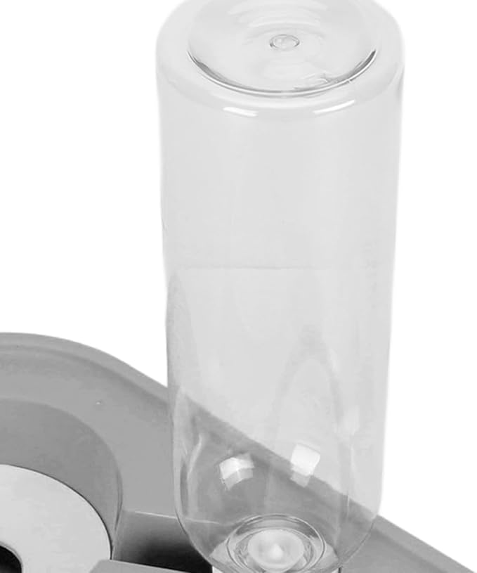 Double Pet Bowl Set, Non - Slip Stable 2-in-1 Food & Water Bowl with Automatic Water Dispenser Bottle, Feeding Station for Cats, Small Dogs and Mini Pets (Gray)
