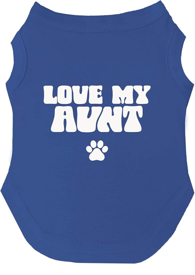 Love My Aunt Dog Tee Shirt | Sleeveless Breeds | Mother's Day | Aunt Gift | Best Auntie & Sister | Valentine's Day |Royal Blue, Small 1347