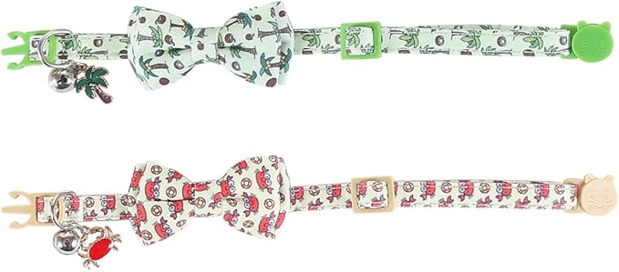 Cat Collar Breakaway with Cute Bow Tie and Bell Accessories for Kitty Adjustable Safety