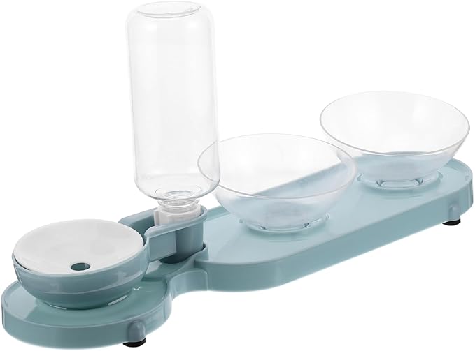 Pet Feeder Dual Tilt Bowls and Cat Water Bottle Automatic Water Dispenser for Cats and Dogs Easy to Design Convenient Pet Feeding