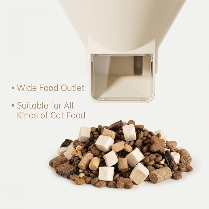 CAQ Cat Water Dispenser Automatic Pet Water Dispenser 1000 ml PP Material Cat Food and Water Dispenser Set for Cats Dogs, White