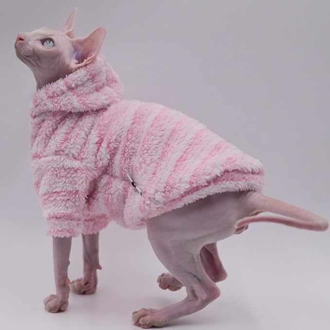 Hairless Cat Clothes Warm Thickness Soft Winter Cat Apparel for Sphynx Cats, Devon Rex Cats, Cornish and Small Cats (X-Large)
